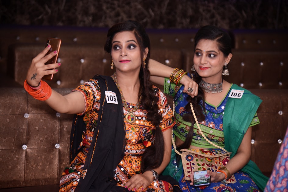 Colorful Garba dancing during Navratri celebration