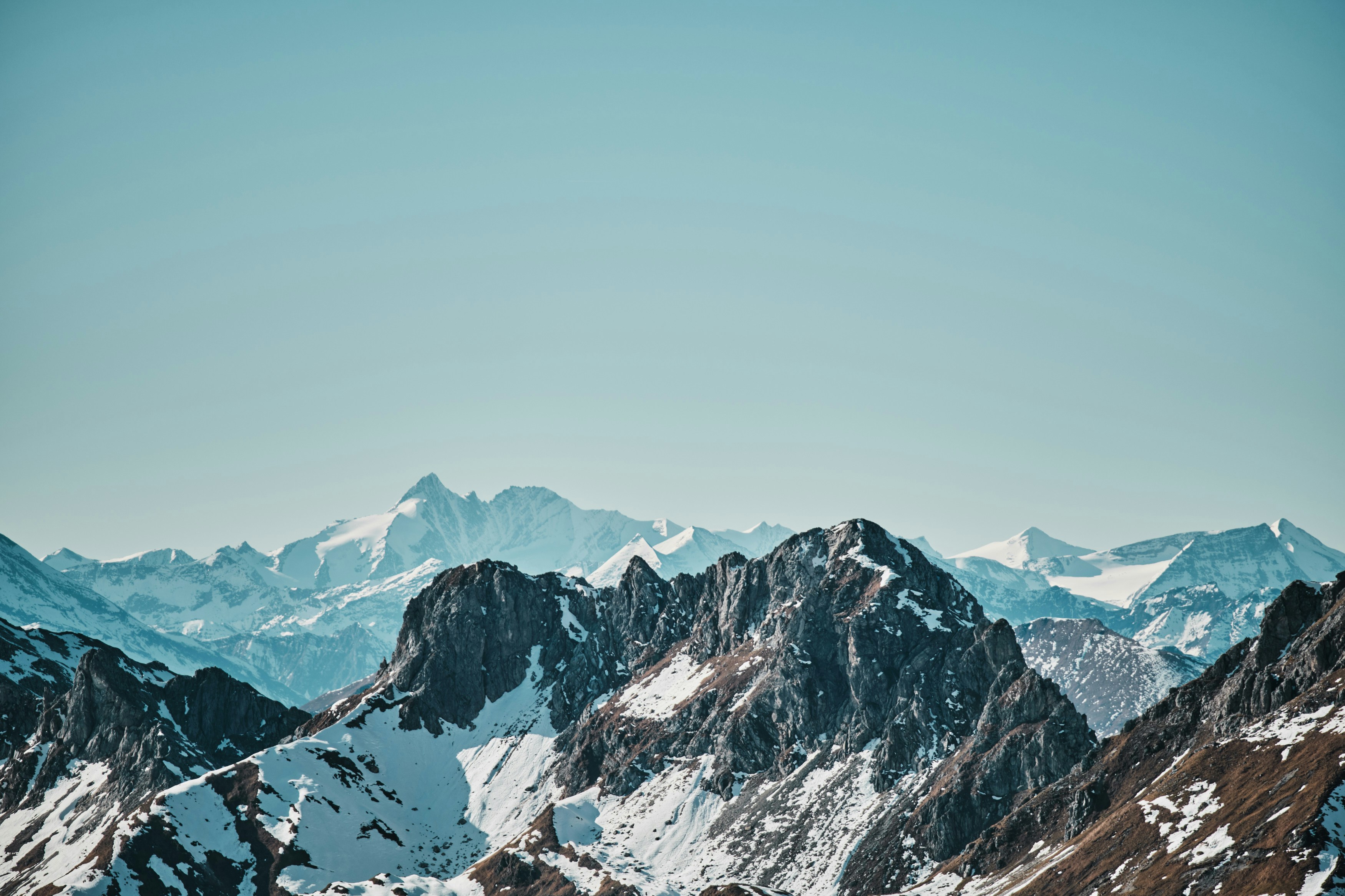 snow covered mountain under blue sky during daytime, Austrian Alps