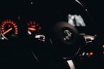 black bmw car steering wheel