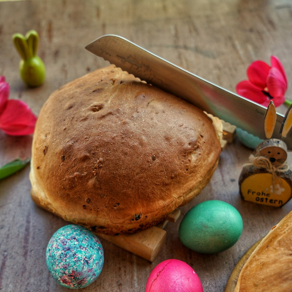 brown bread on brown wooden chopping board