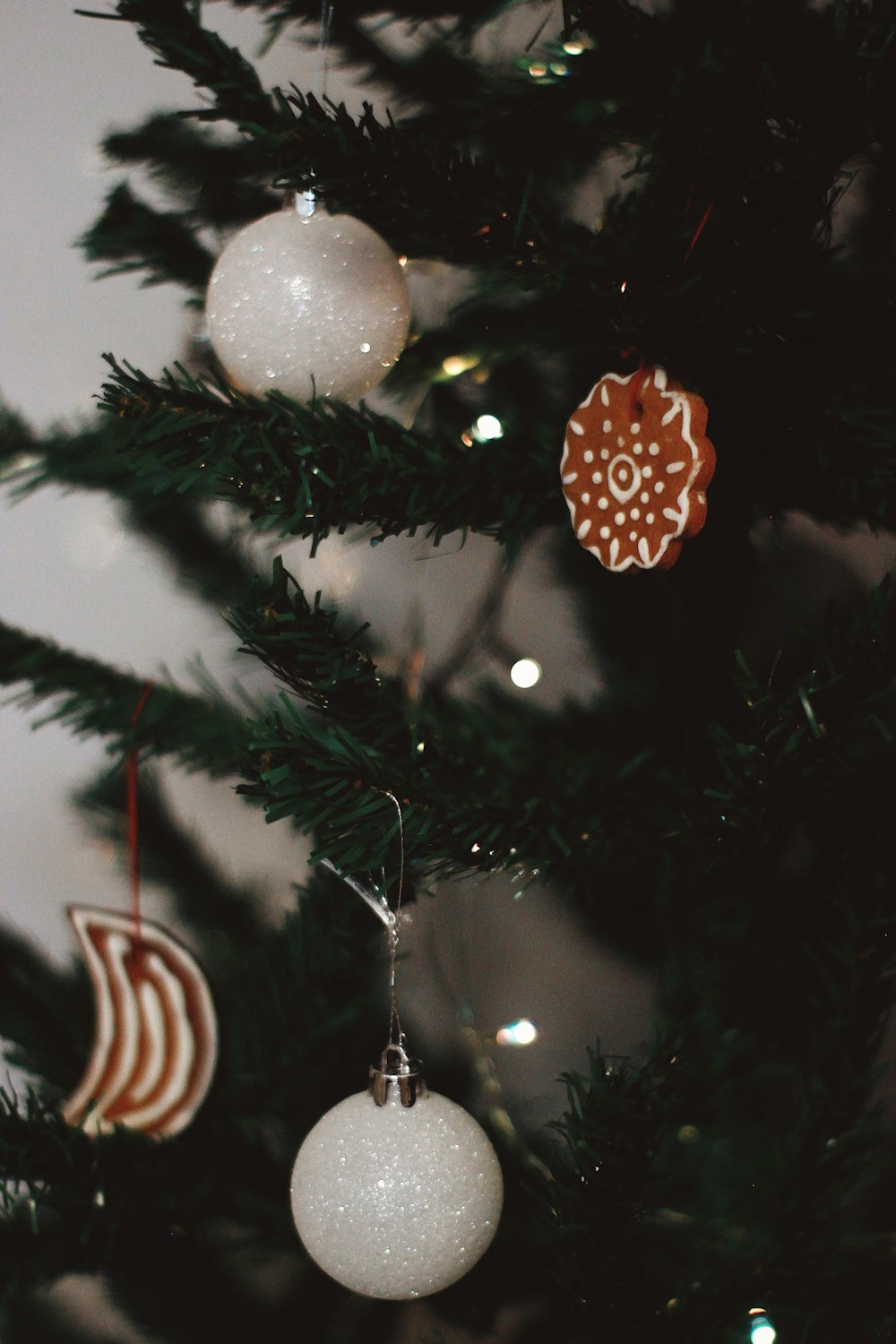 red and white christmas ornament