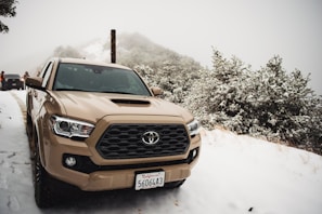 brown mercedes benz car on snow covered ground during daytime