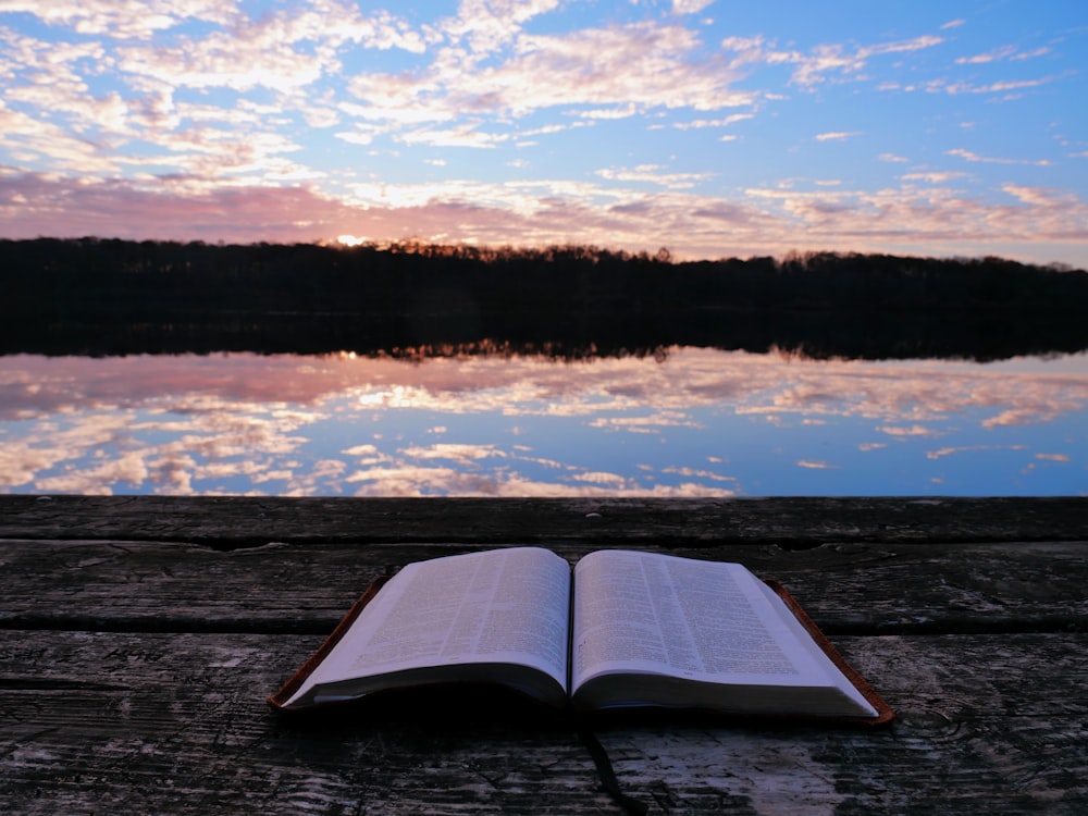 white book on brown wooden table