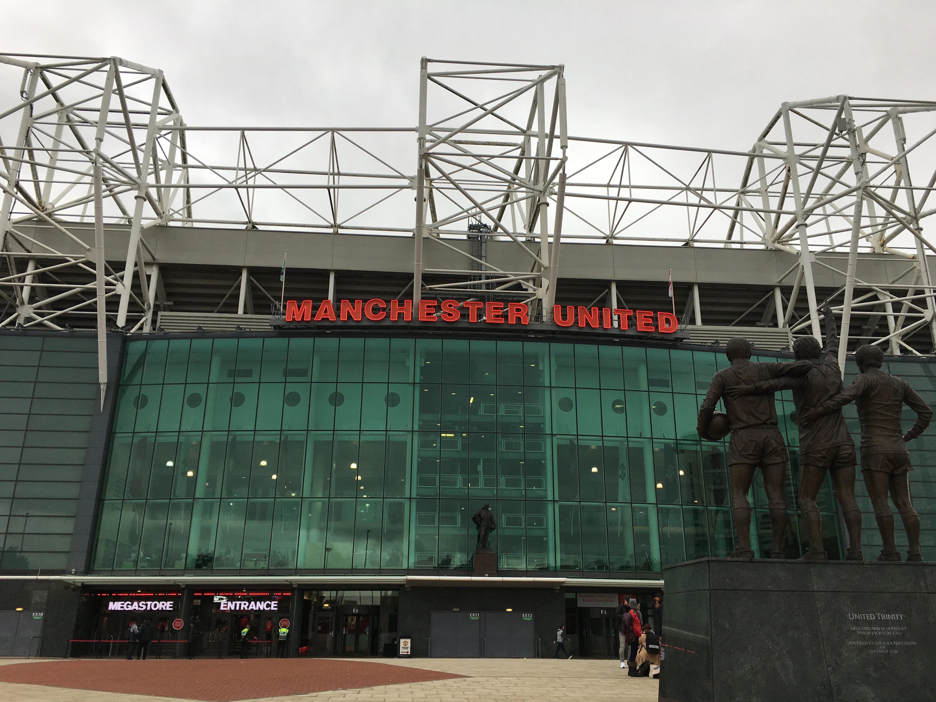 The stadium entrance at Old Trafford, Manchester