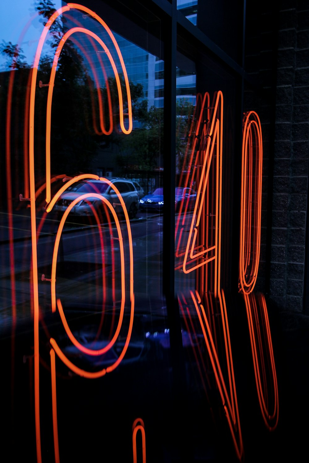 red and blue neon light signage