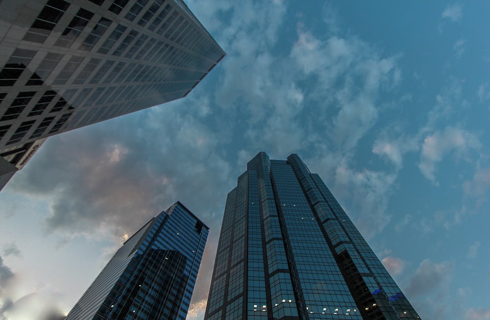 low angle photography of high rise building