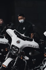 Newly acquired police equipment displayed in Aurora Police Foundation headquarters.