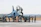 A group of military personnel in uniform are gathered around a fighter jet on an airfield. Some personnel are on the ground, while one person is on top of the aircraft. The jet is a dark blue color with various markings. A vehicle is parked nearby, and the area has an open, expansive feel with a distant tree line.