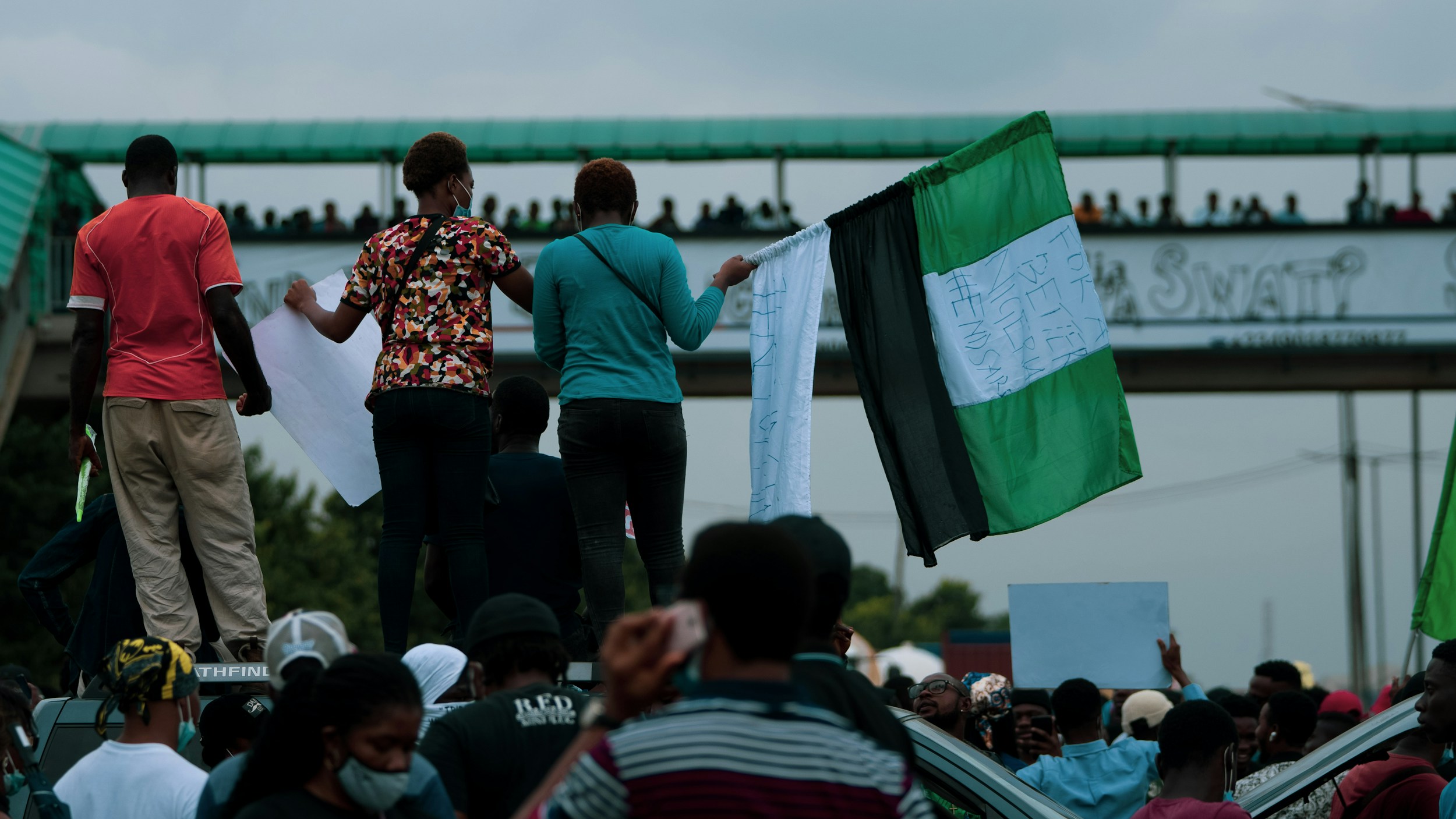 nigerian football stadium crowd daytime