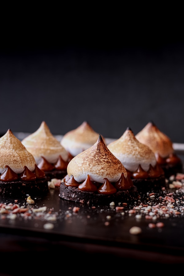White and brown cone shaped ice