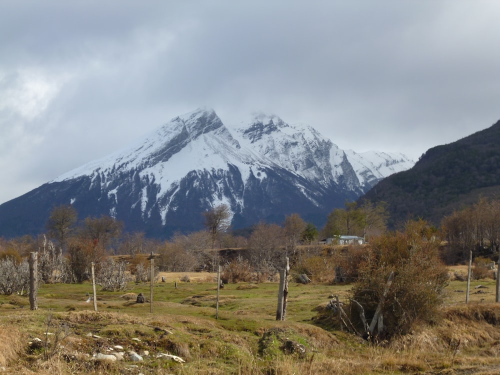 green grass field near mountain under white sky during daytime