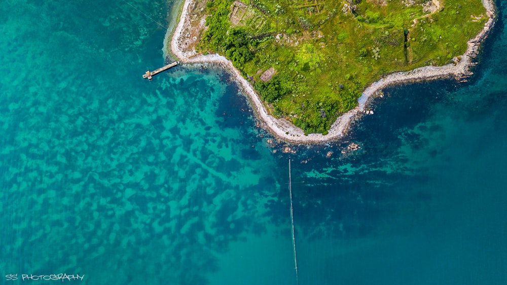 aerial view of green island