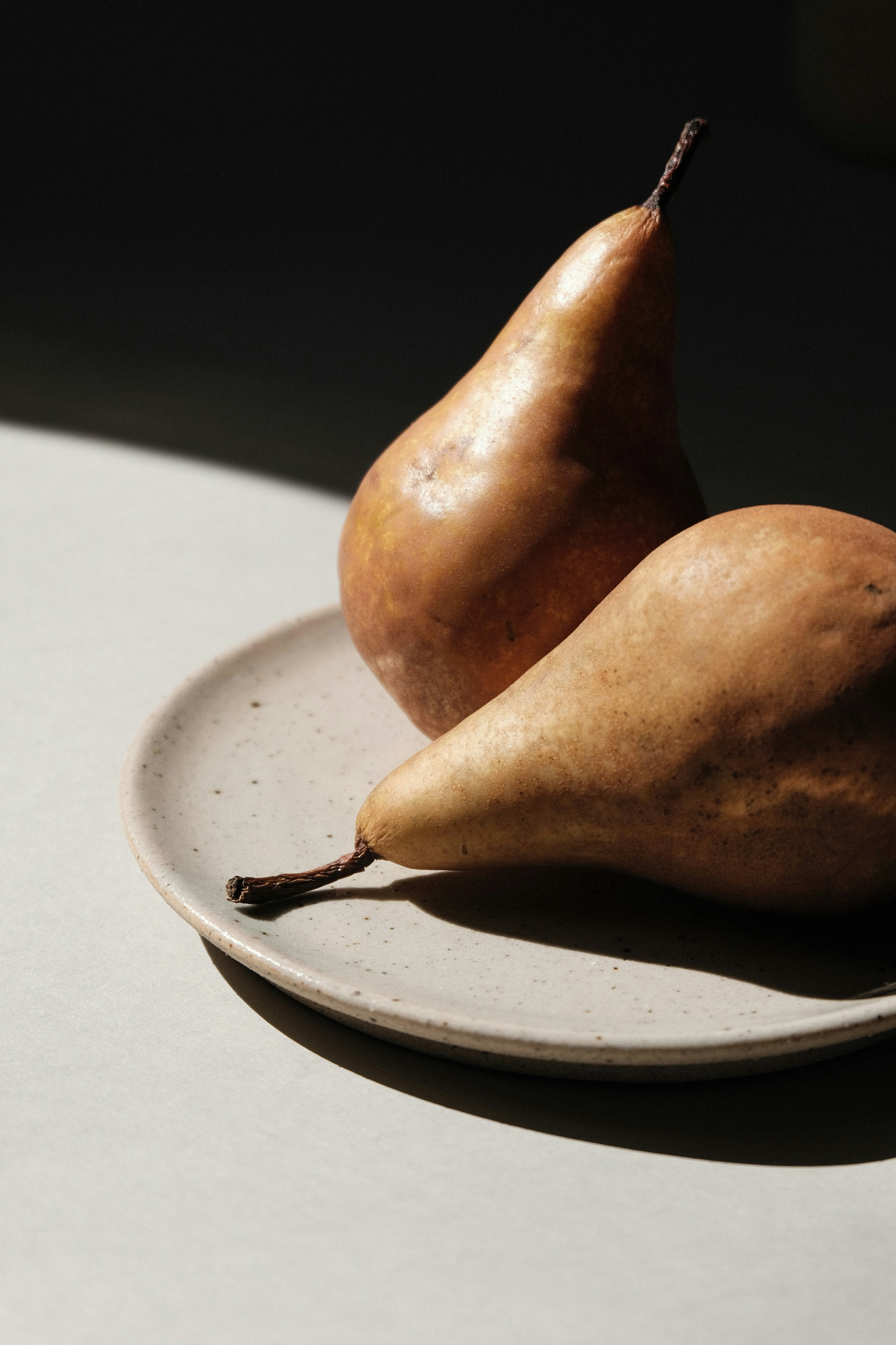 brown-and-beige-stone-on-white-and-blue-ceramic-plate