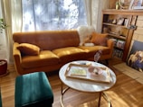 An inviting living room adorned with fine cotton throws.
