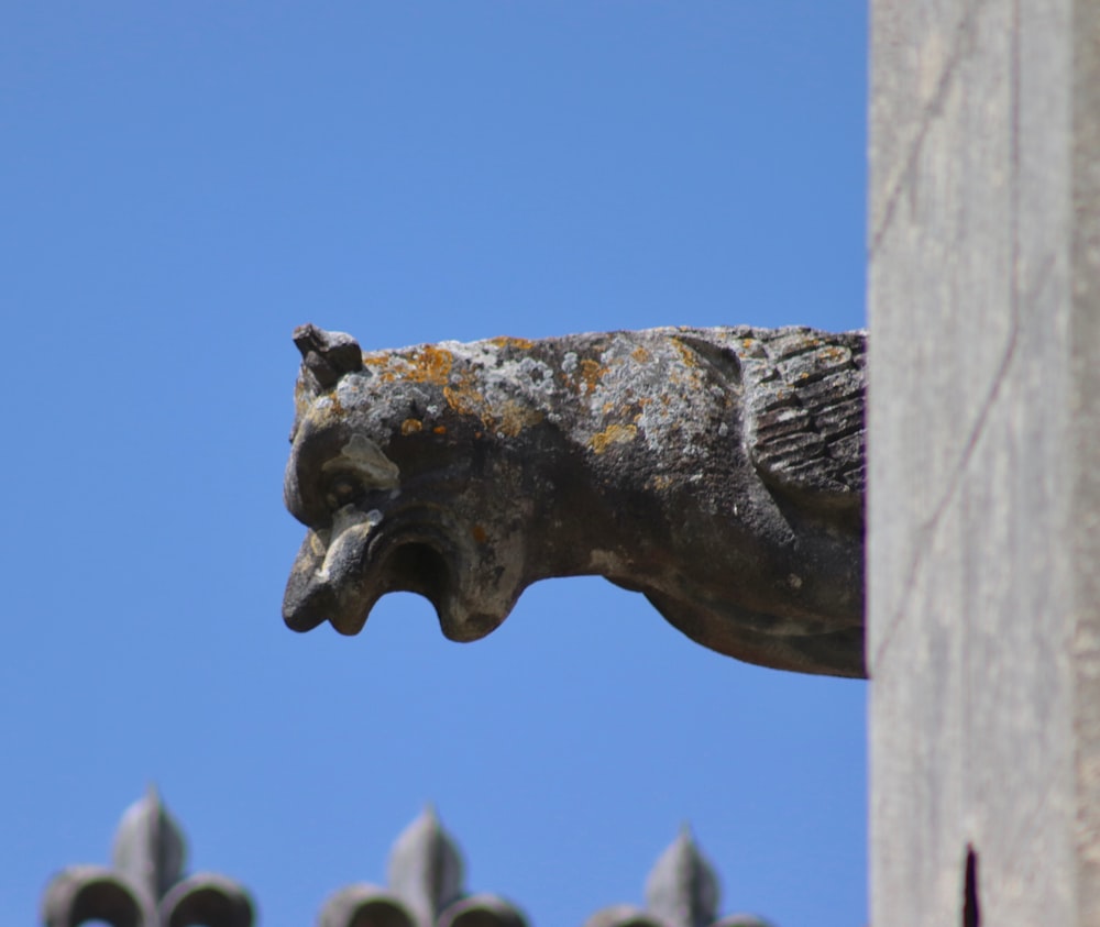 silver horse figurine on white wooden fence during daytime