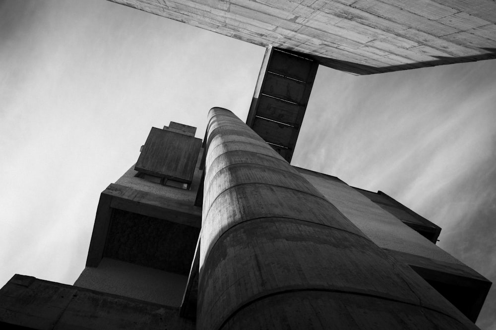 grayscale photo of concrete building