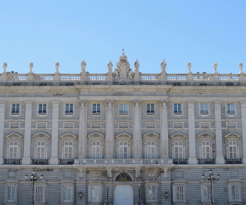 Royal Palace of Madrid Baroque facade and courtyard