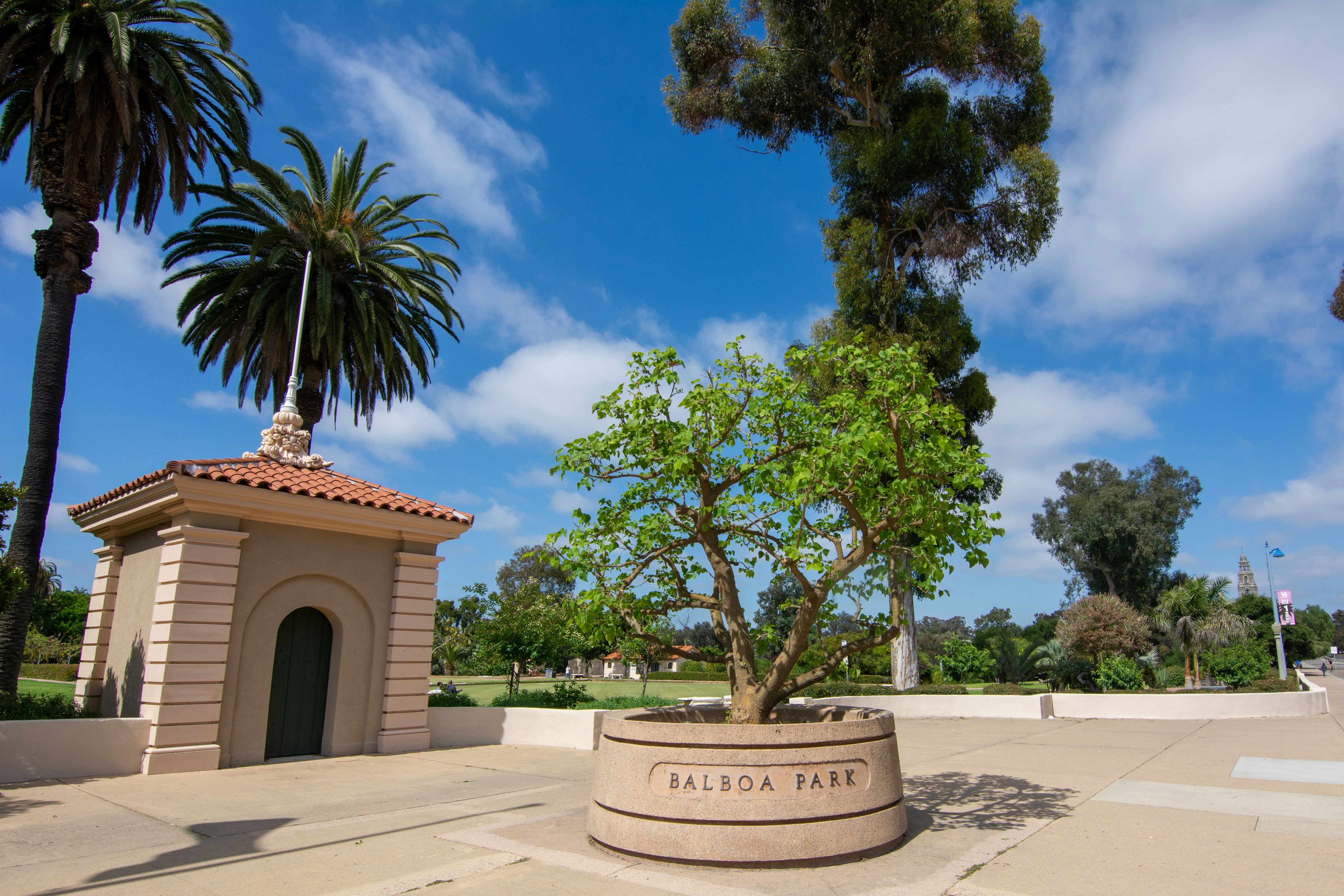 One of the historic Gate Houses at Sefton Plaza in Balboa Park.