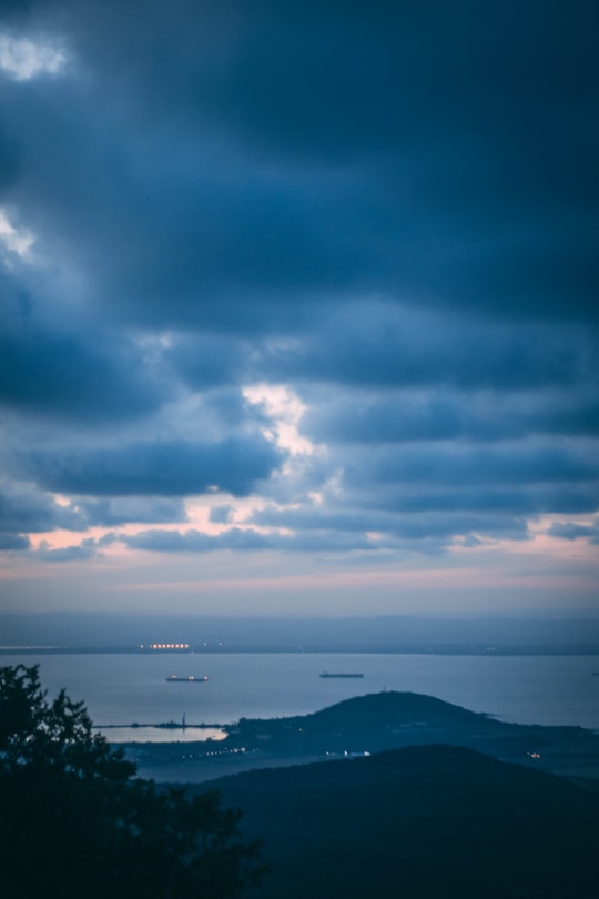 white clouds over the city in Burgas Bulgaria