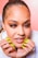 A close-up of a beautifully styled hairstyle with vibrant colors and well-manicured nails.