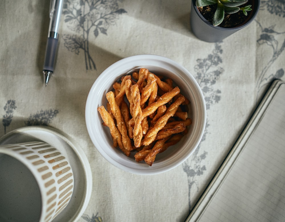 fried fries on white ceramic plate