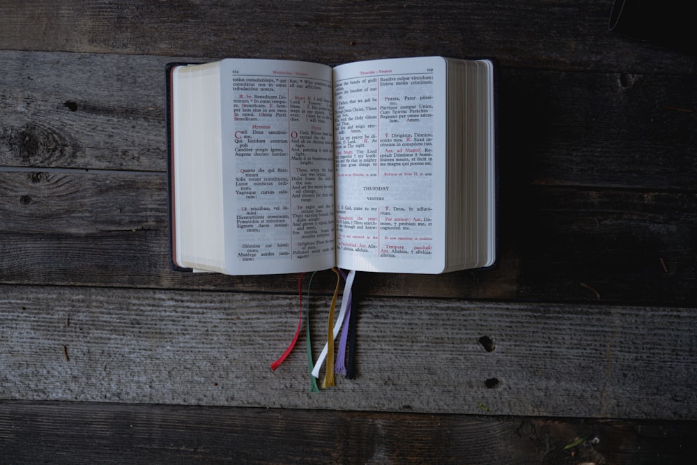 white book page on brown wooden table