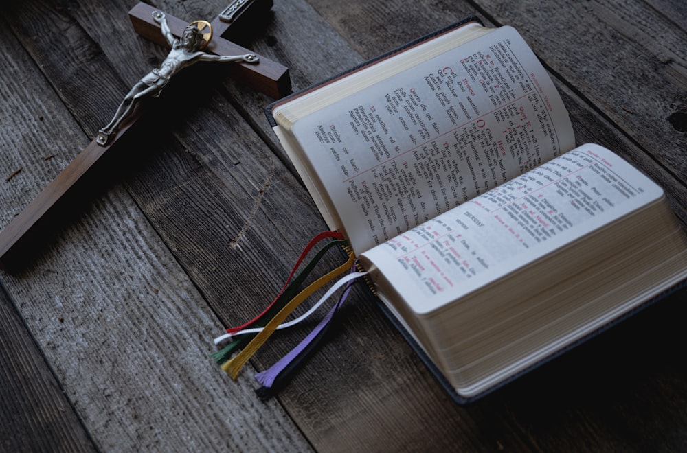 white book page on brown wooden table