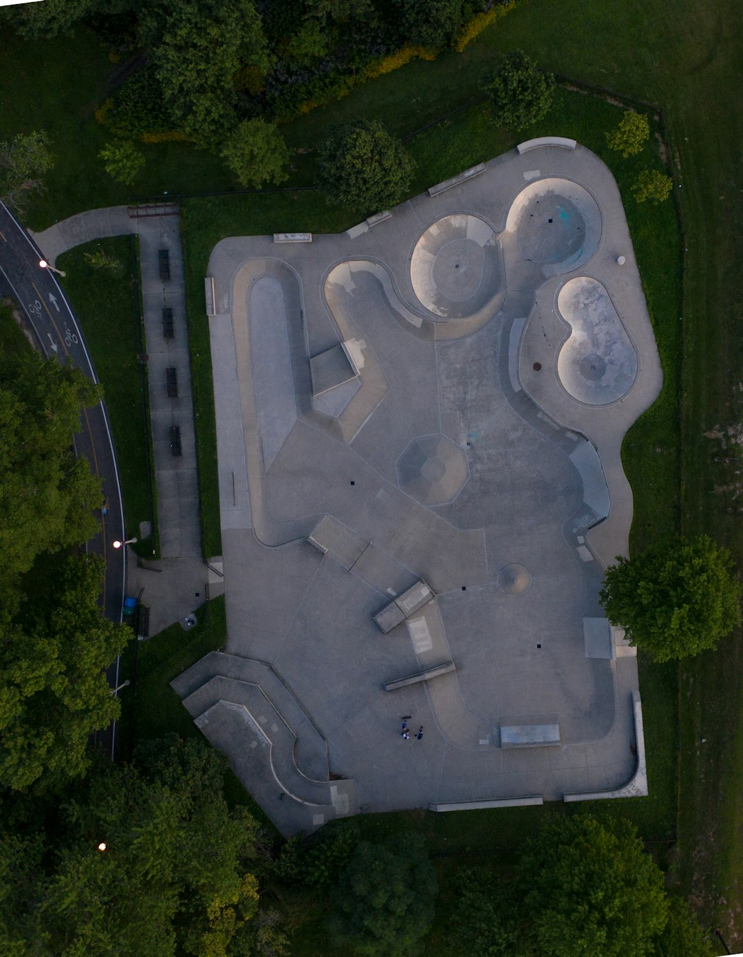 aerial view of green grass field