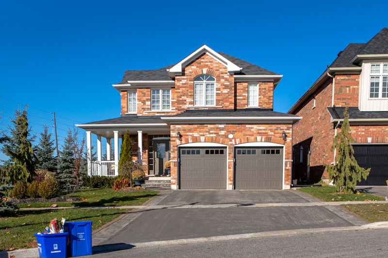 Two story home with a covered entry