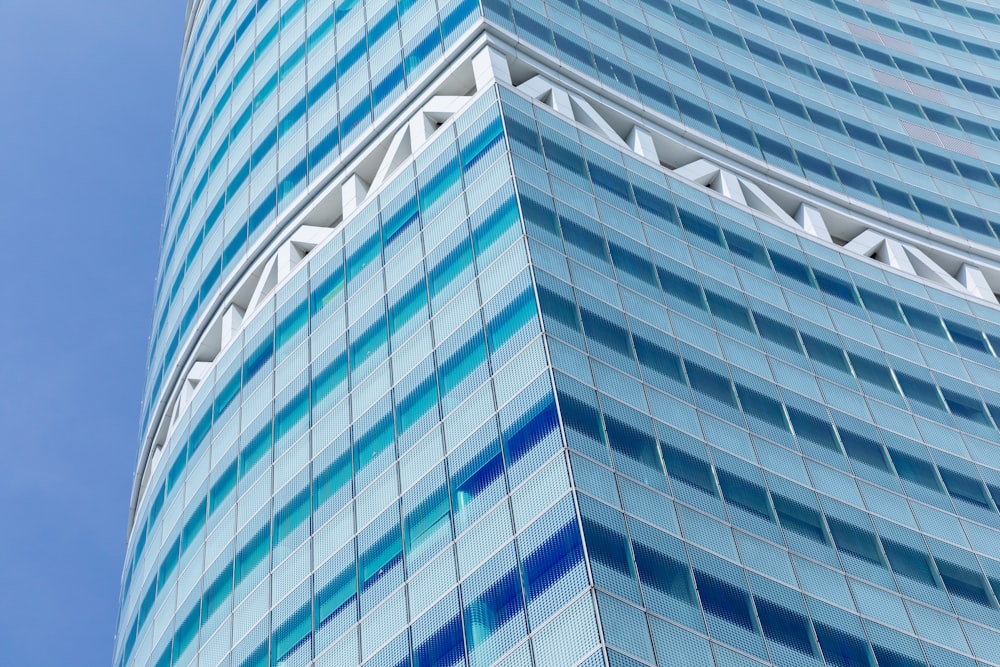 blue and white concrete building