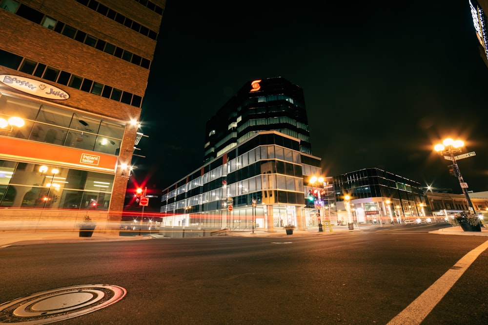 white and black building during night time