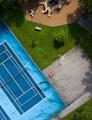 white and blue swimming pool