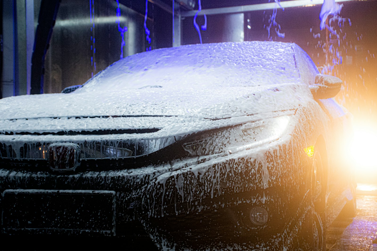 A rinsed car front