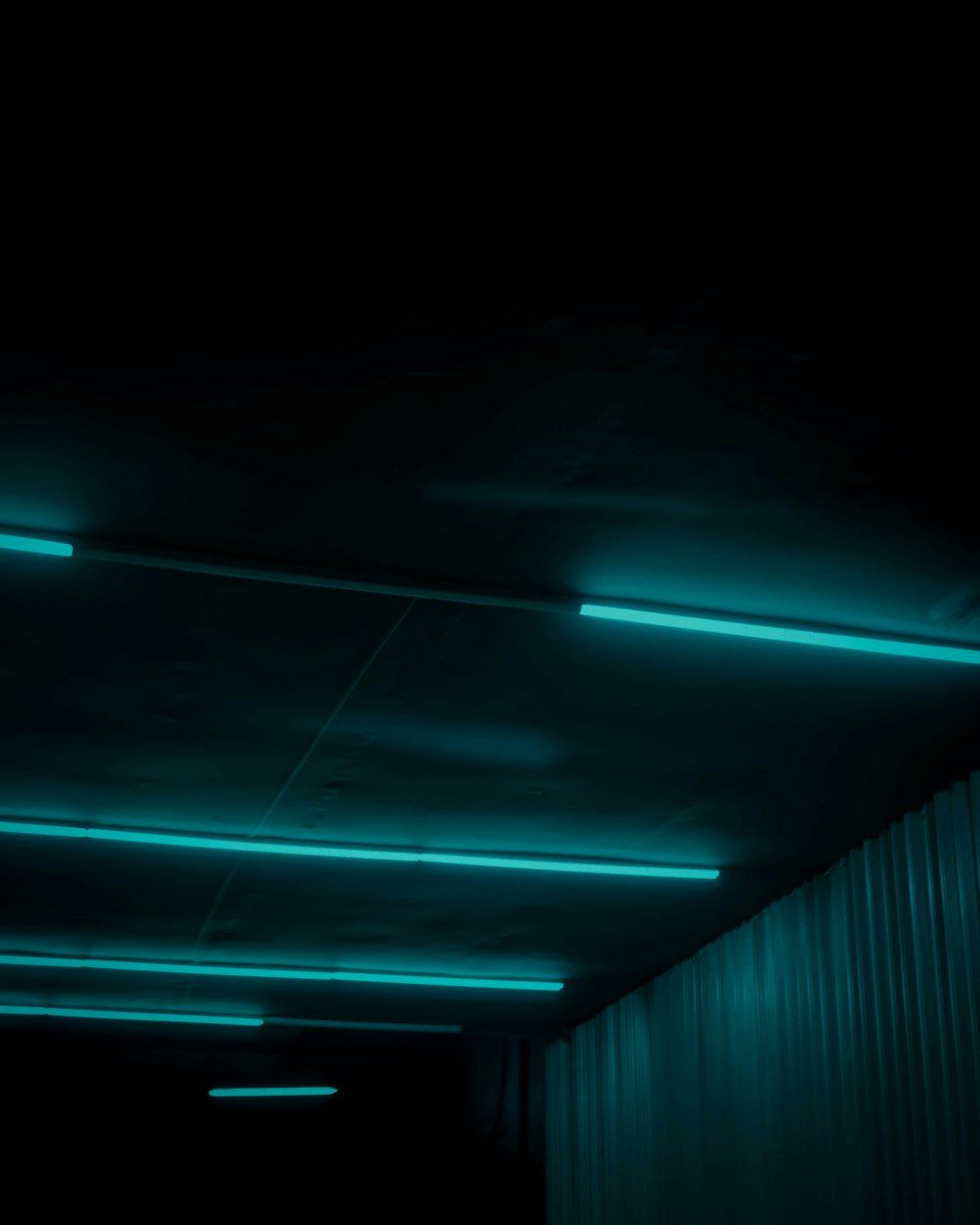 green light in a dark room