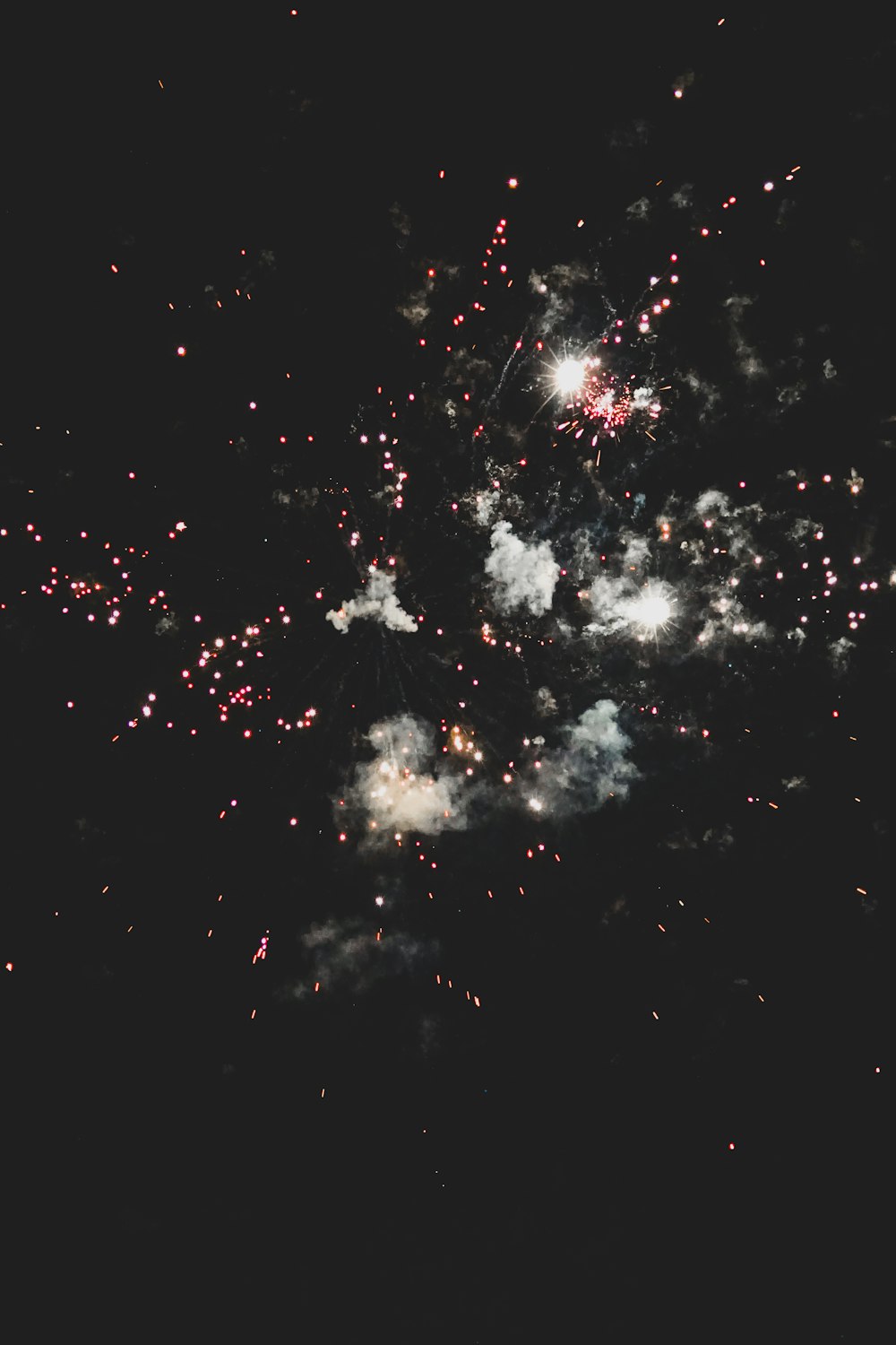 white and black clouds during night time