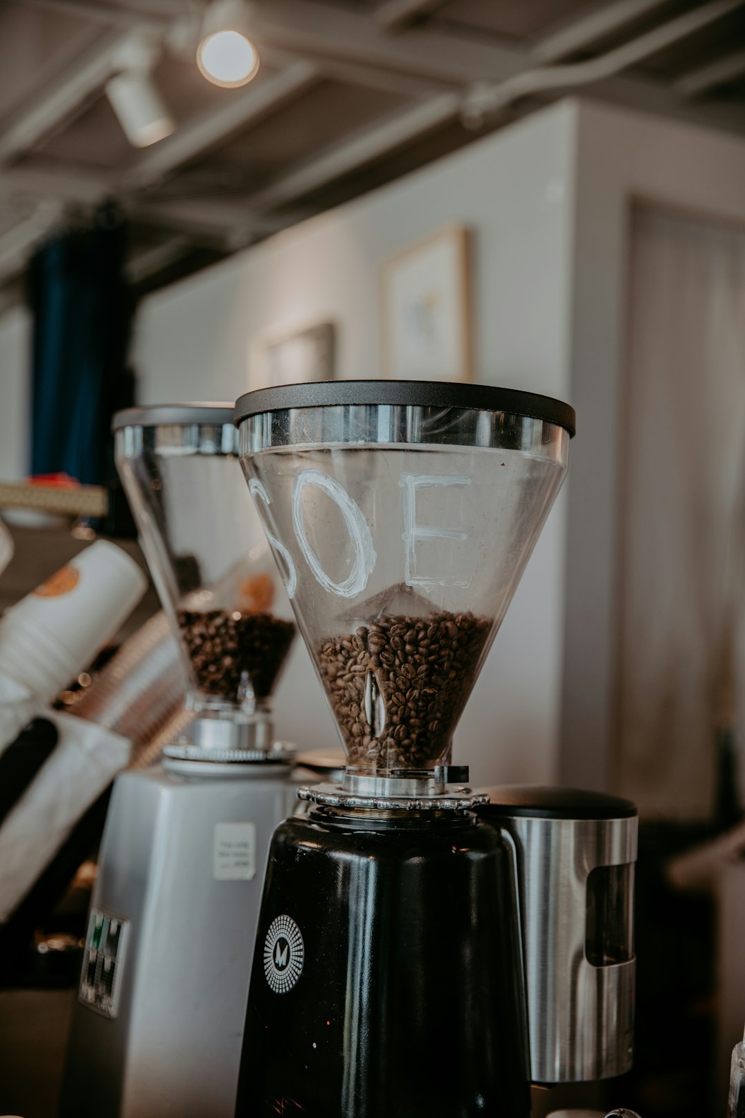 black and silver coffee maker