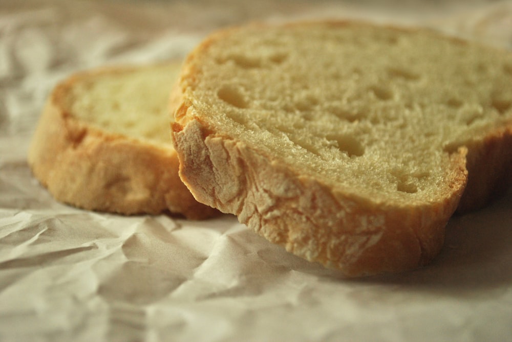 bread on white tissue paper