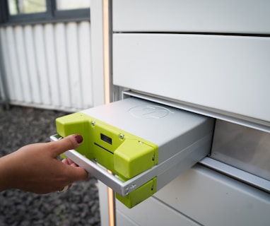 green and white plastic box