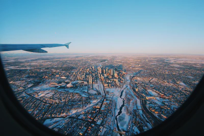 An aerial view of Wichita's downtown showcasing bustling streets and commercial real estate.