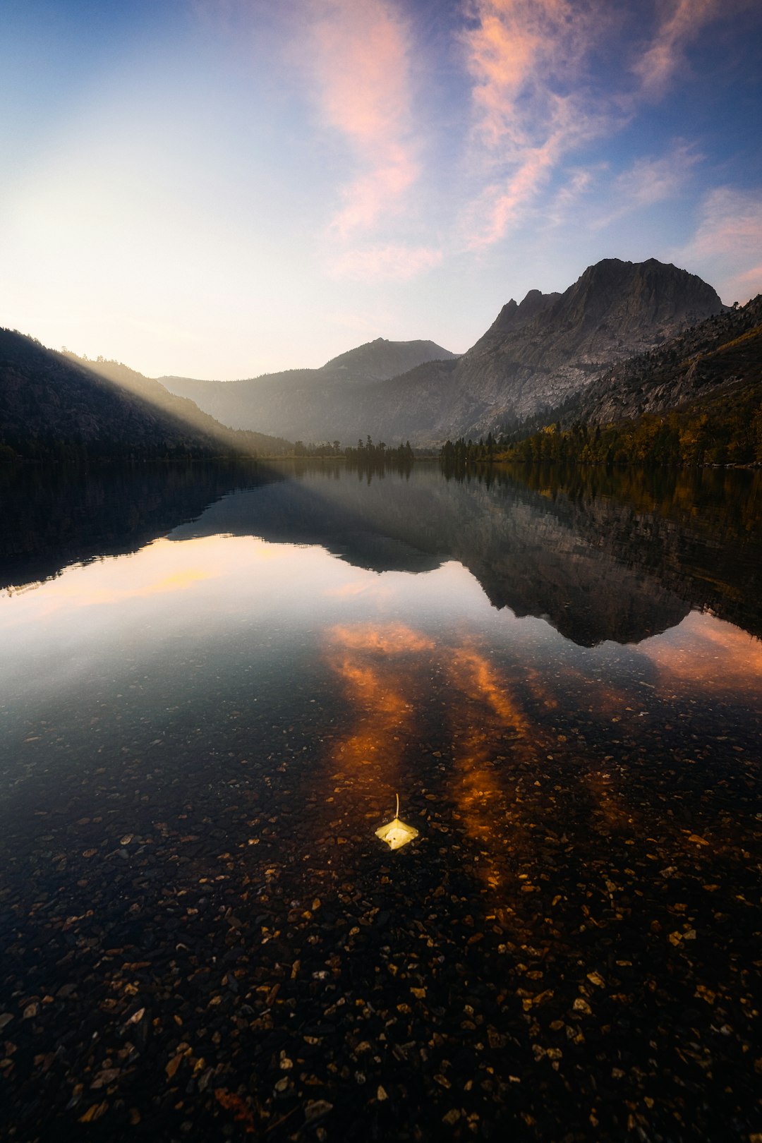 lake in the middle of mountains during daytime