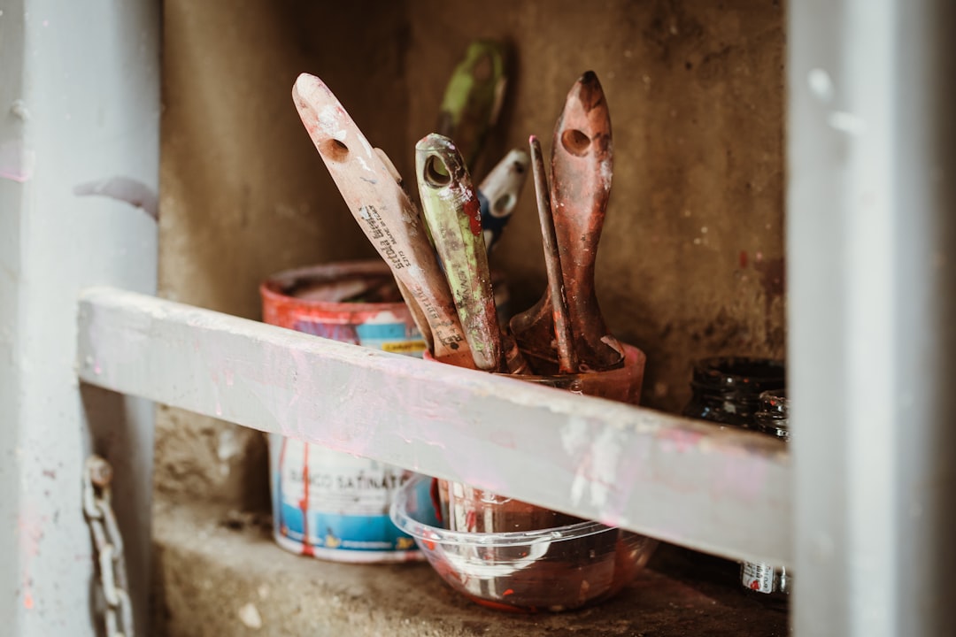 old paint brushes