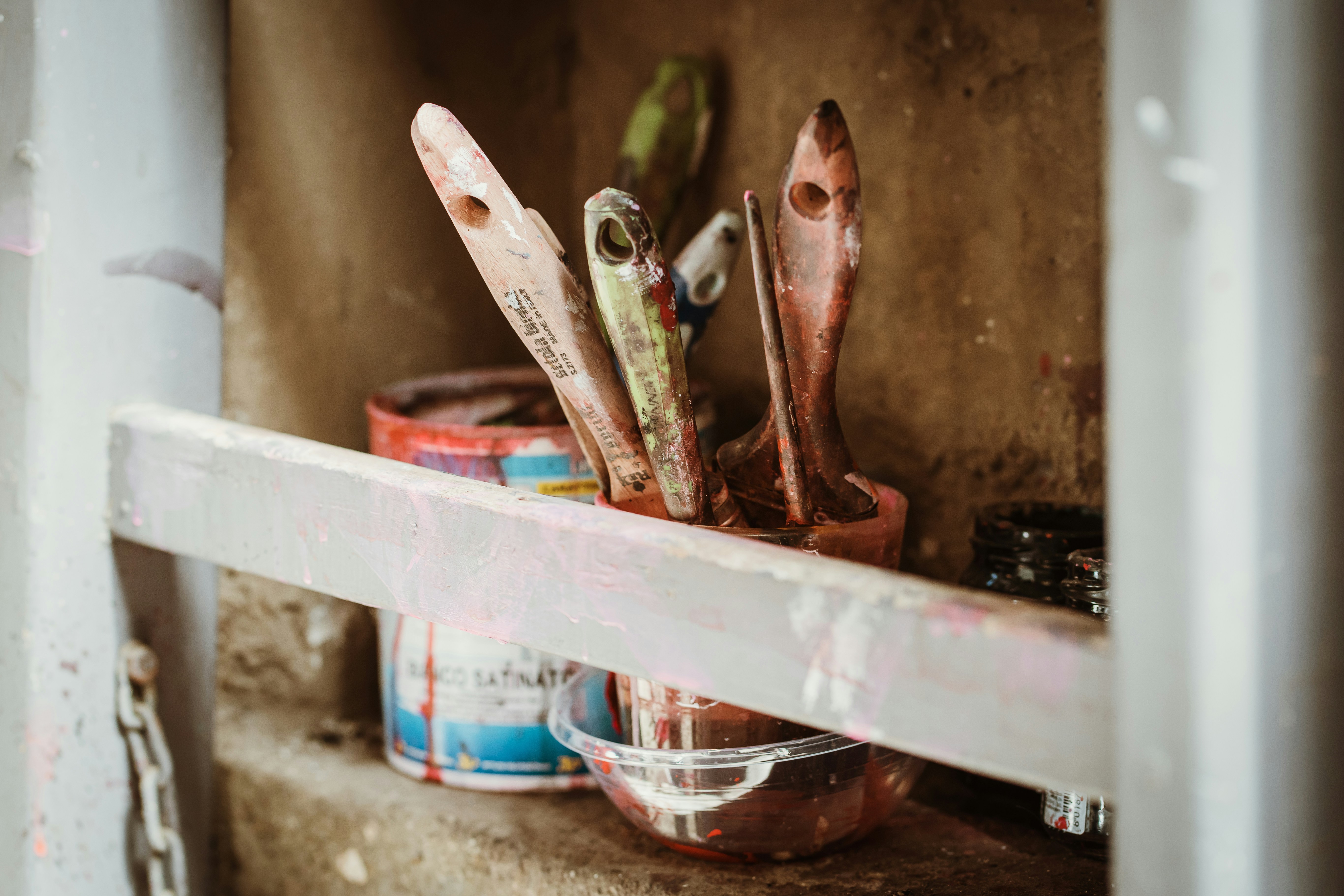 Teenager painting