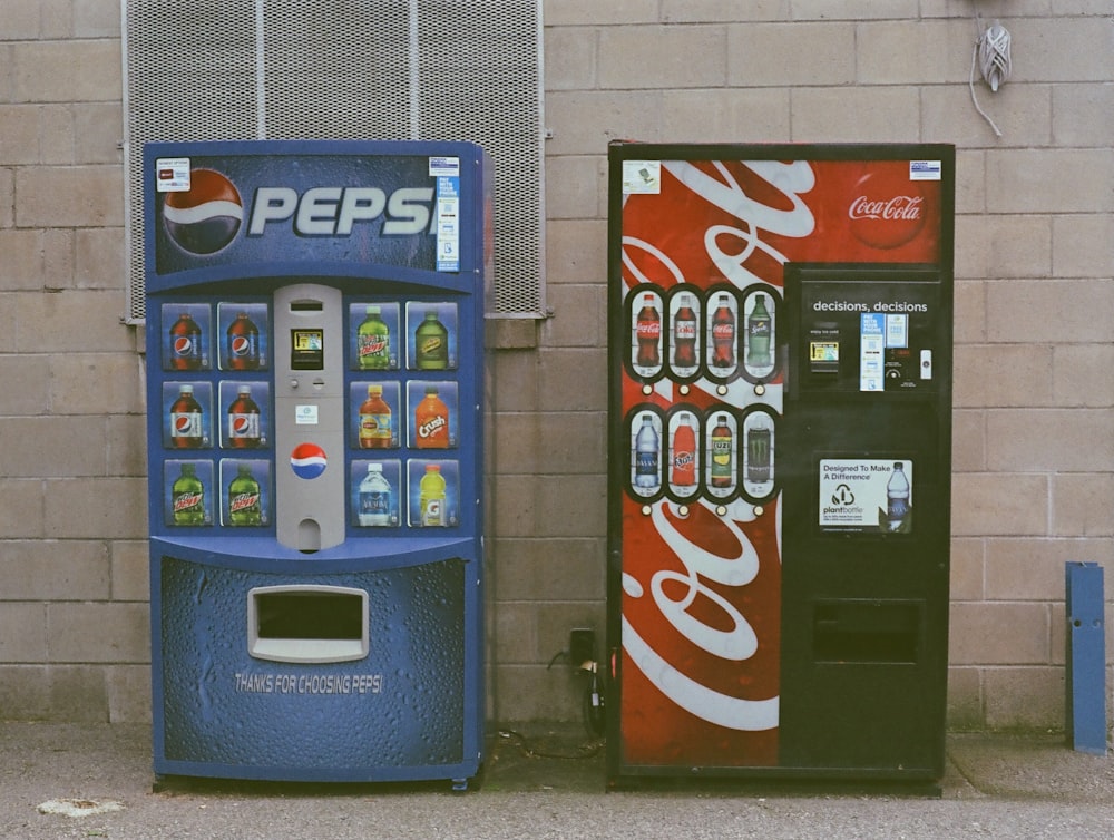 blue and white pepsi cola vending machine