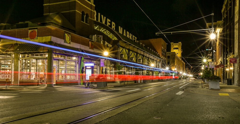 time lapse photography of cars on road during night time