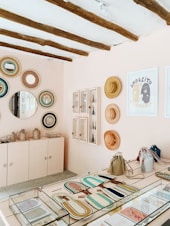 white wooden cabinet with assorted items
