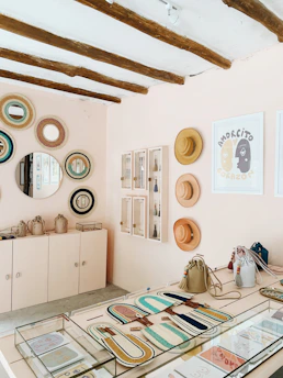 white wooden cabinet with assorted items