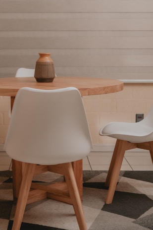 white and brown wooden chair