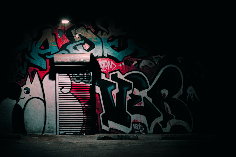 black and red graffiti art