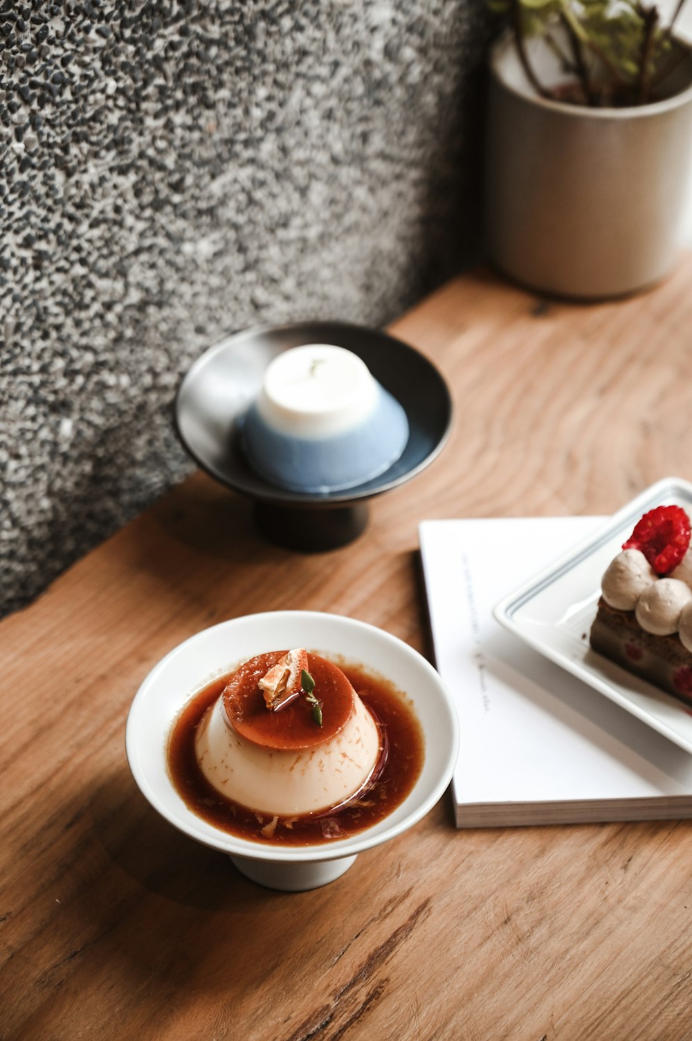 sliced strawberry on white ceramic plate