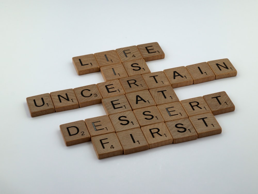 brown wooden blocks on white table